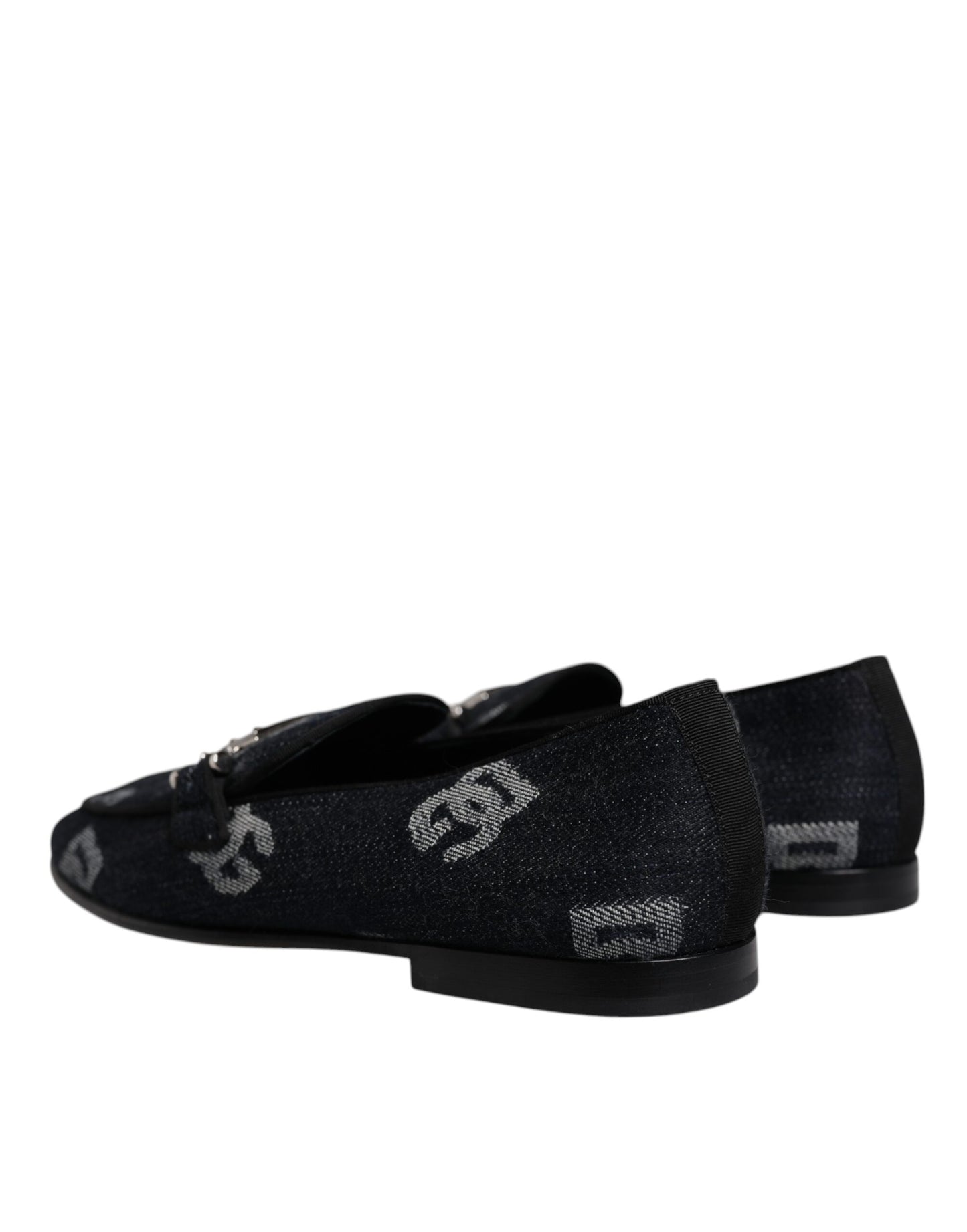 Dolce &amp; Gabbana Zwarte Katoenen Loafers met Logo, Formele Schoenen