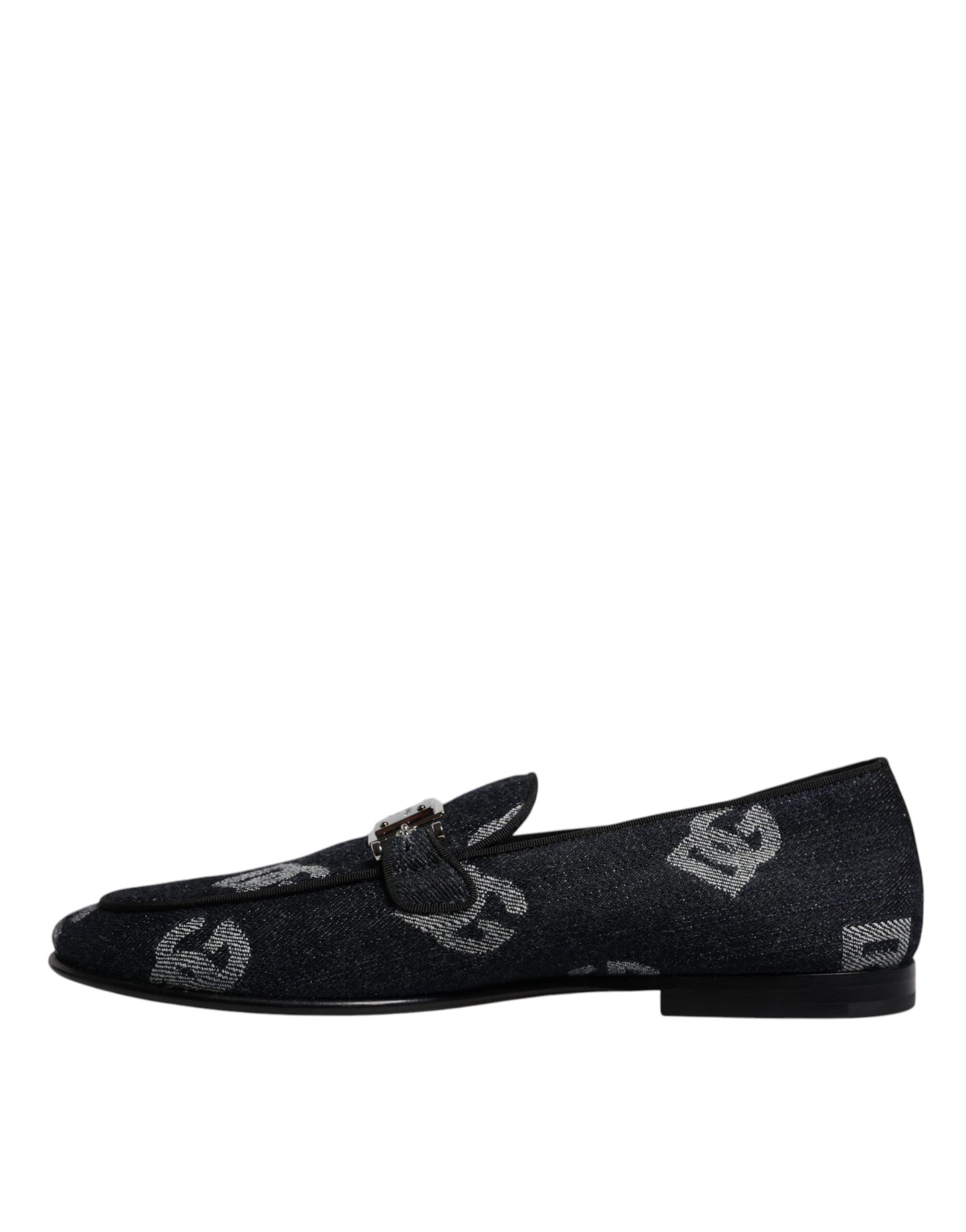 Dolce &amp; Gabbana Zwarte Katoenen Loafers met Logo, Formele Schoenen