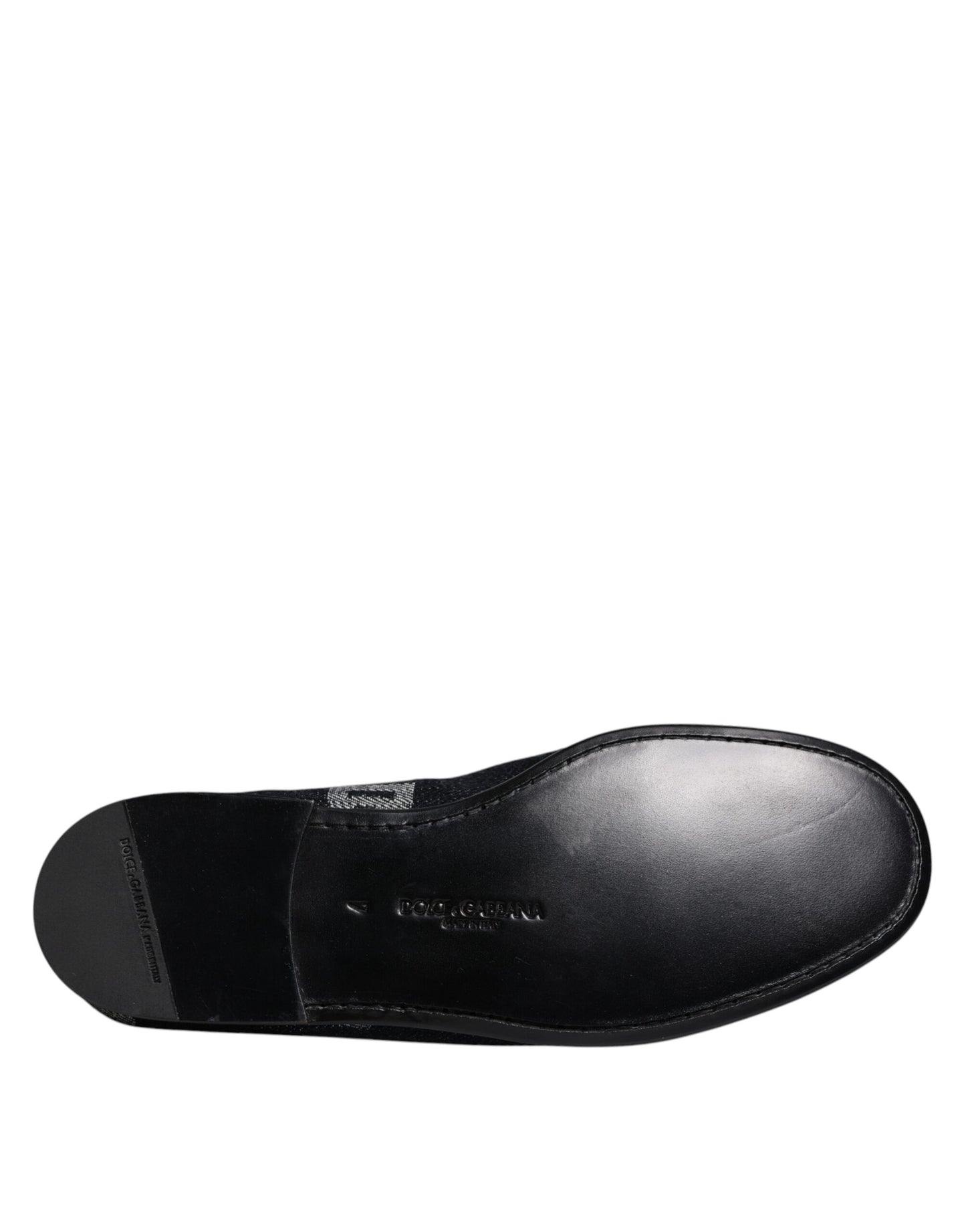 Dolce &amp; Gabbana Zwarte Katoenen Loafers met Logo, Formele Schoenen