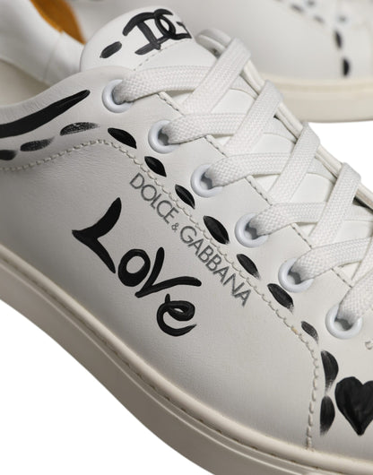 Sneakers basses en cuir suédé blanc Dolce & Gabbana
