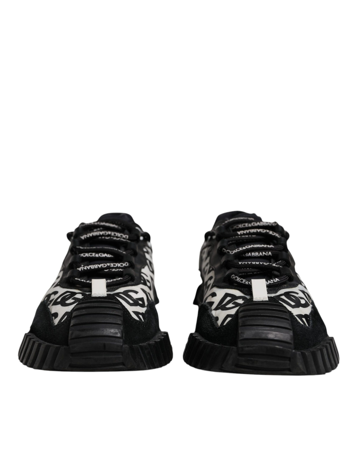 Dolce & Gabbana Black Logo Lace Up Low Top NS1 Sneakers