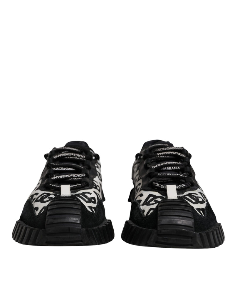 Dolce & Gabbana Black Logo Lace Up Low Top NS1 Sneakers