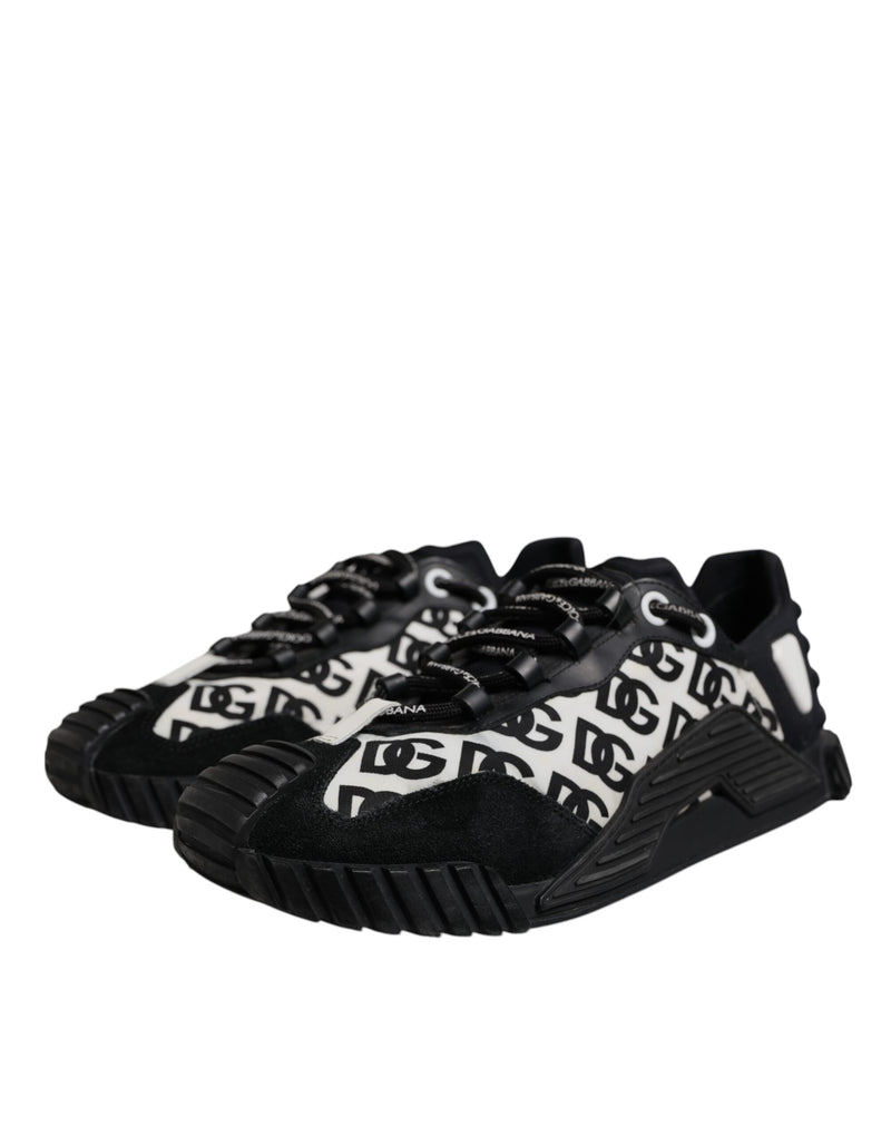 Dolce & Gabbana Black Logo Lace Up Low Top NS1 Sneakers