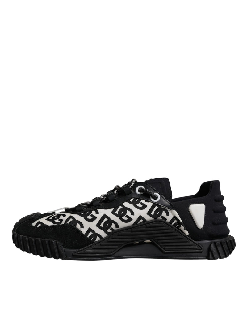 Dolce & Gabbana Black Logo Lace Up Low Top NS1 Sneakers
