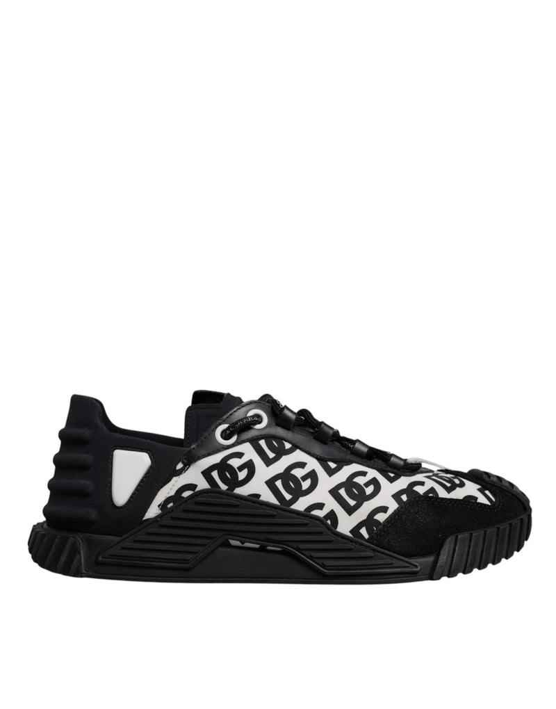 Dolce & Gabbana Black Logo Lace Up Low Top NS1 Sneakers