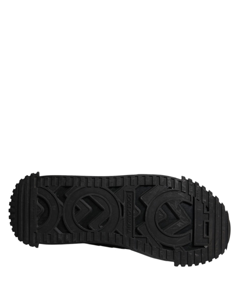 Dolce & Gabbana Black Logo Lace Up Low Top NS1 Sneakers