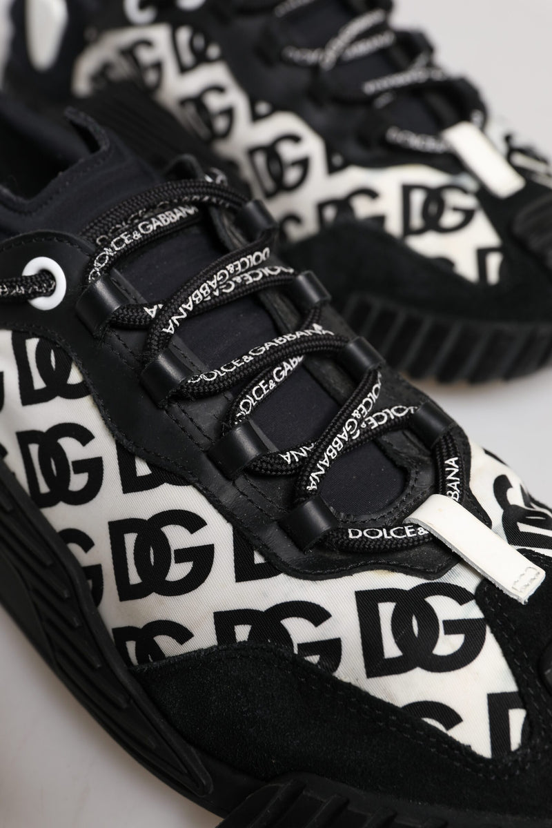 Dolce & Gabbana Black Logo Lace Up Low Top NS1 Sneakers