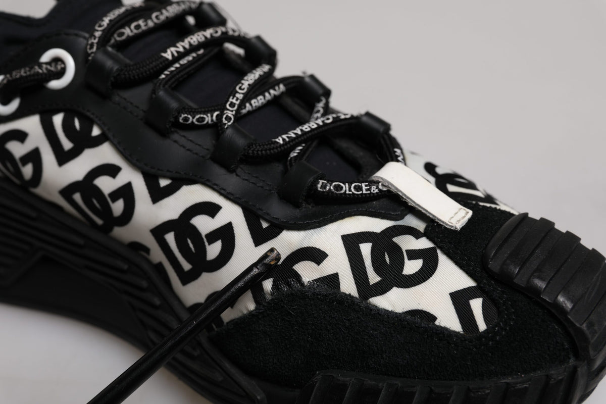 Dolce & Gabbana Black Logo Lace Up Low Top NS1 Sneakers