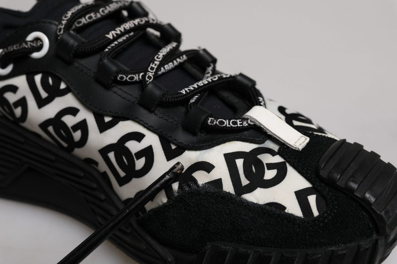 Dolce & Gabbana Black Logo Lace Up Low Top NS1 Sneakers