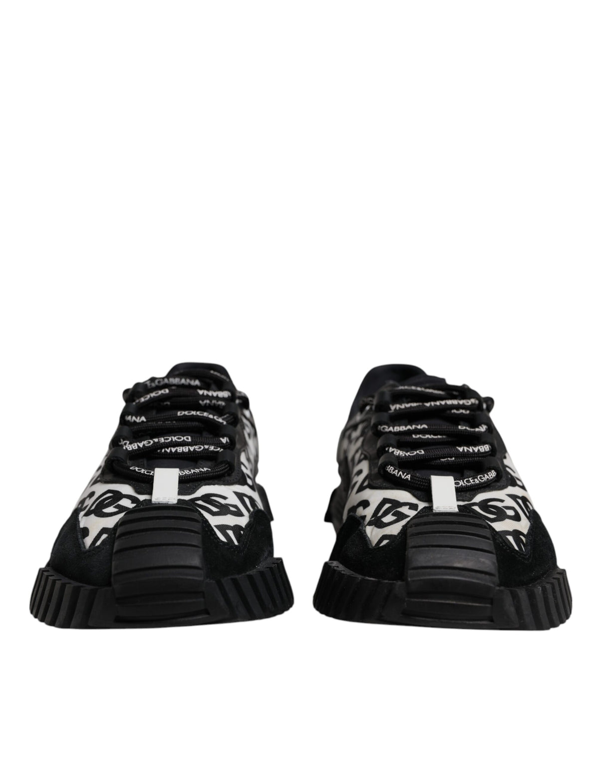 Dolce & Gabbana Black Logo Lace Up Low Top NS1 Sneakers