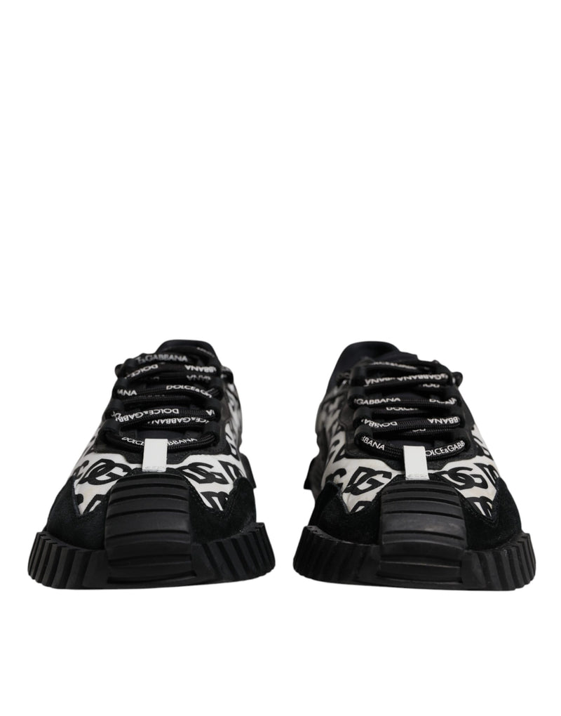 Dolce & Gabbana Black Logo Lace Up Low Top NS1 Sneakers