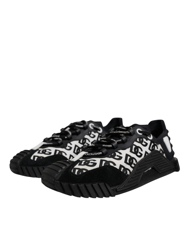 Dolce & Gabbana Black Logo Lace Up Low Top NS1 Sneakers