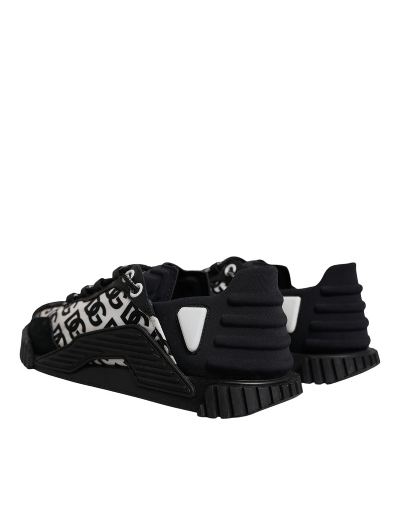 Dolce & Gabbana Black Logo Lace Up Low Top NS1 Sneakers