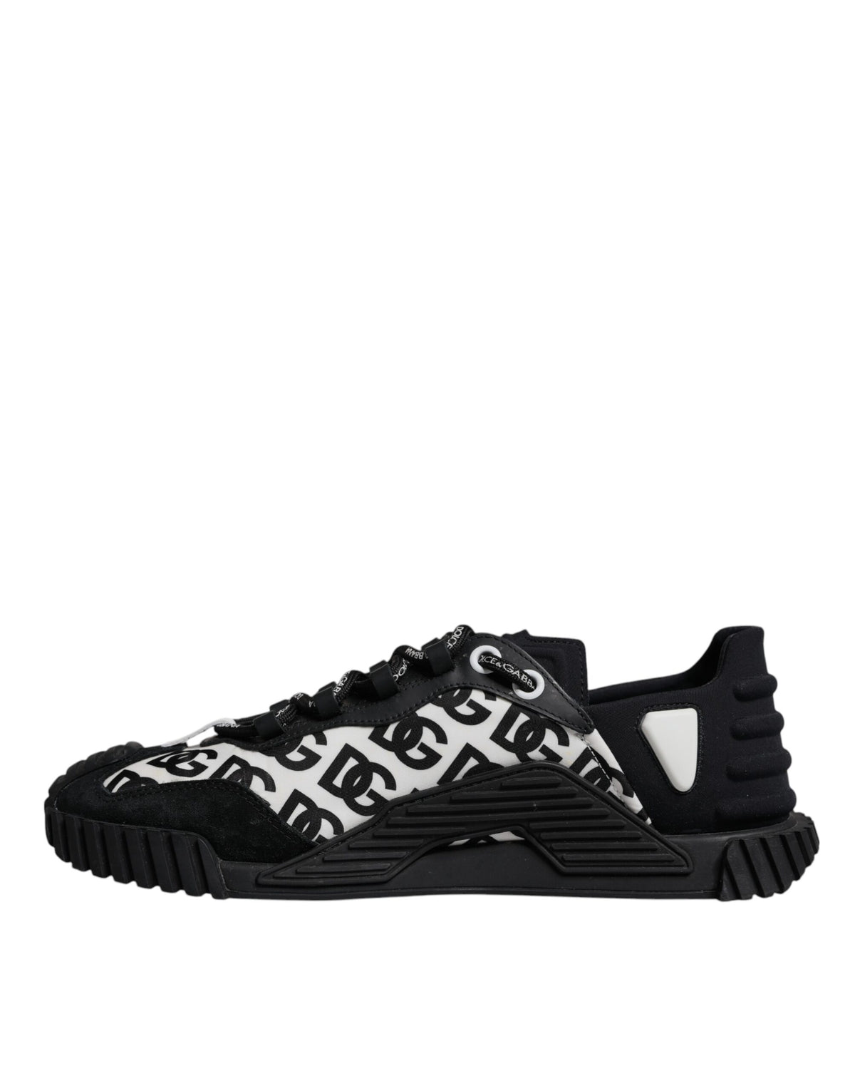 Dolce & Gabbana Black Logo Lace Up Low Top NS1 Sneakers