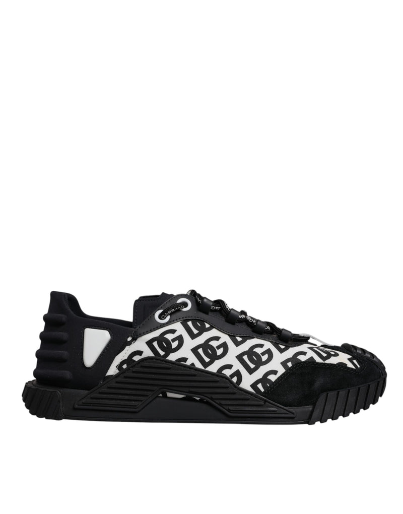 Dolce & Gabbana Black Logo Lace Up Low Top NS1 Sneakers