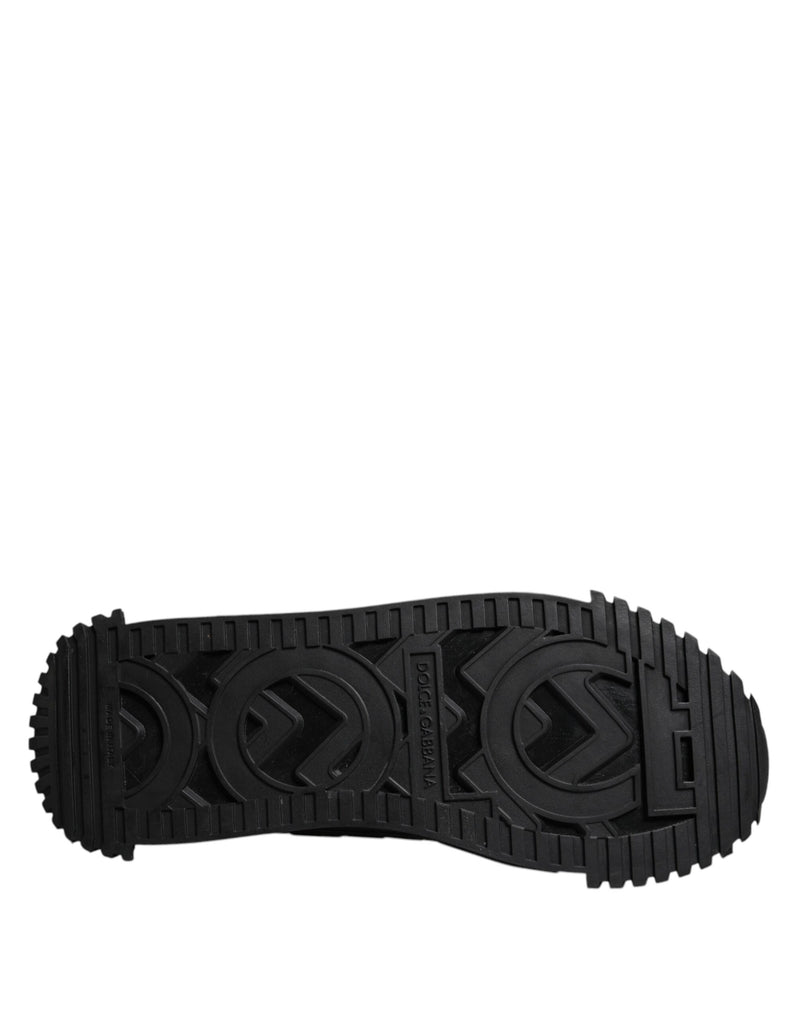 Dolce & Gabbana Black Logo Lace Up Low Top NS1 Sneakers