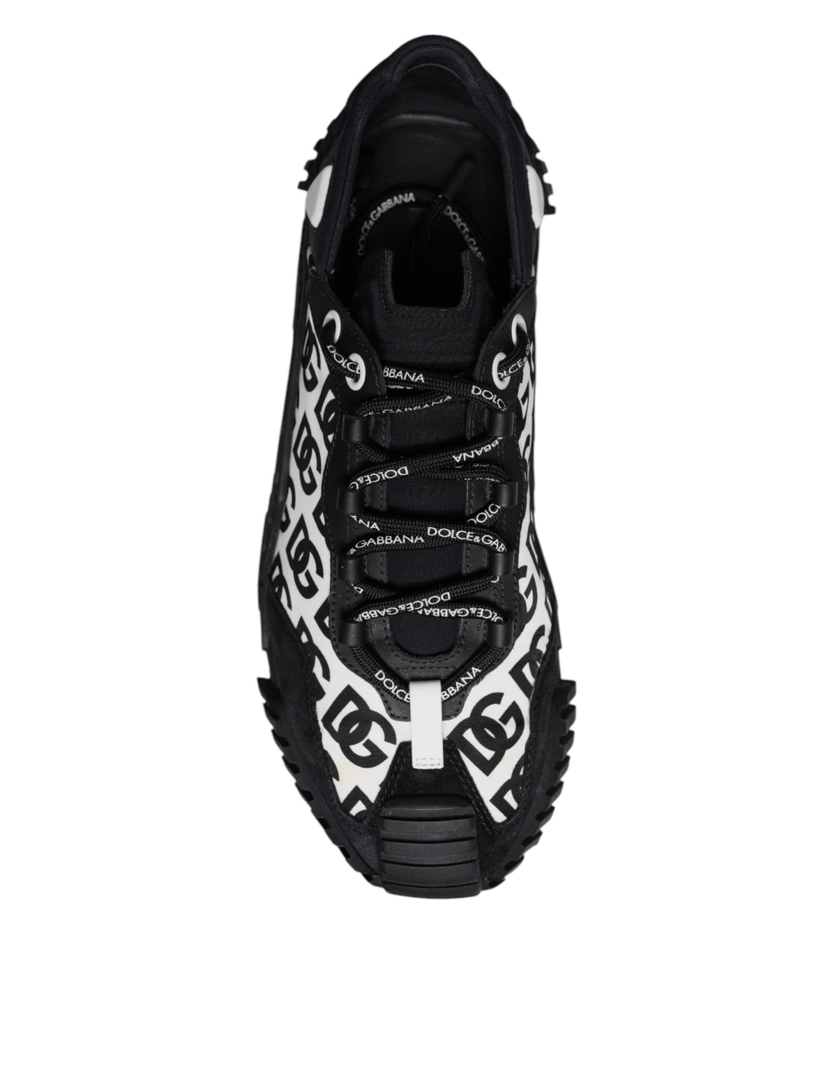 Dolce & Gabbana Black Logo Lace Up Low Top NS1 Sneakers