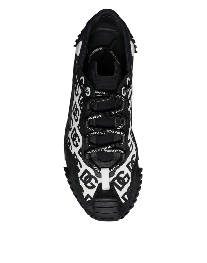Dolce & Gabbana Black Logo Lace Up Low Top NS1 Sneakers