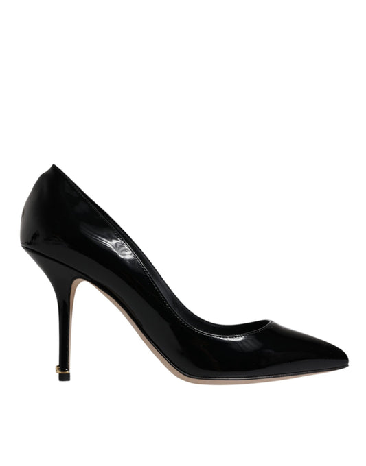 Dolce & Gabbana Black Patent Leather High Heels Pumps Shoes