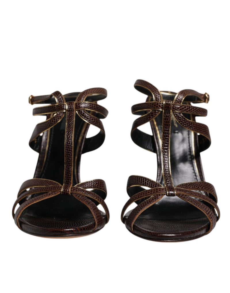 Dolce & Gabbana Bordeaux Ankle Strap Heels Sandals
