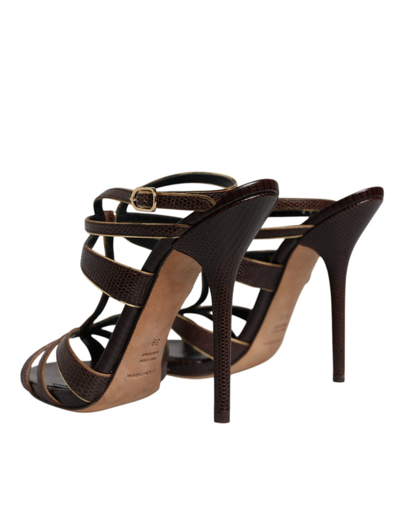 Dolce & Gabbana Bordeaux Ankle Strap Heels Sandals
