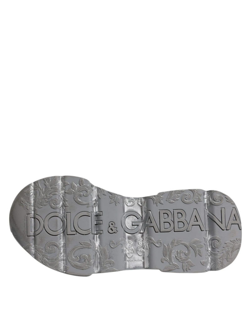 Dolce & Gabbana White Silver Daymaster Low Top Sneakers