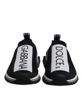 Dolce & Gabbana Black and White Sorrento Slip-On Sneakers