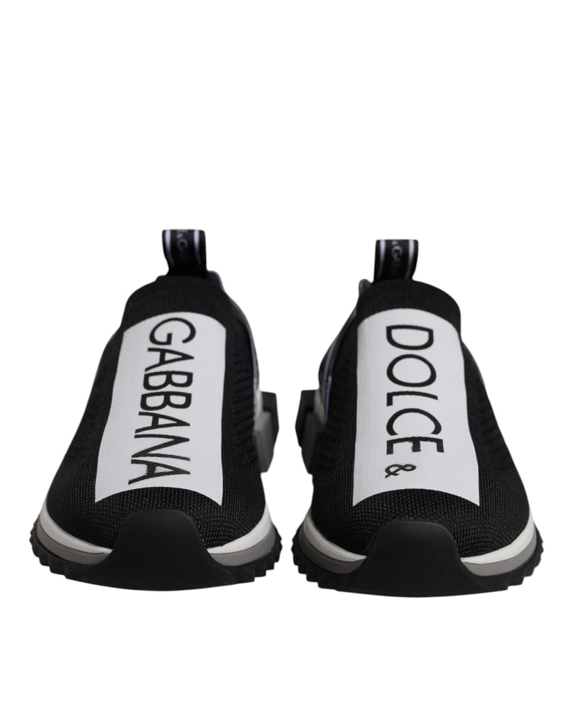 Dolce & Gabbana Black and White Sorrento Slip-On Sneakers