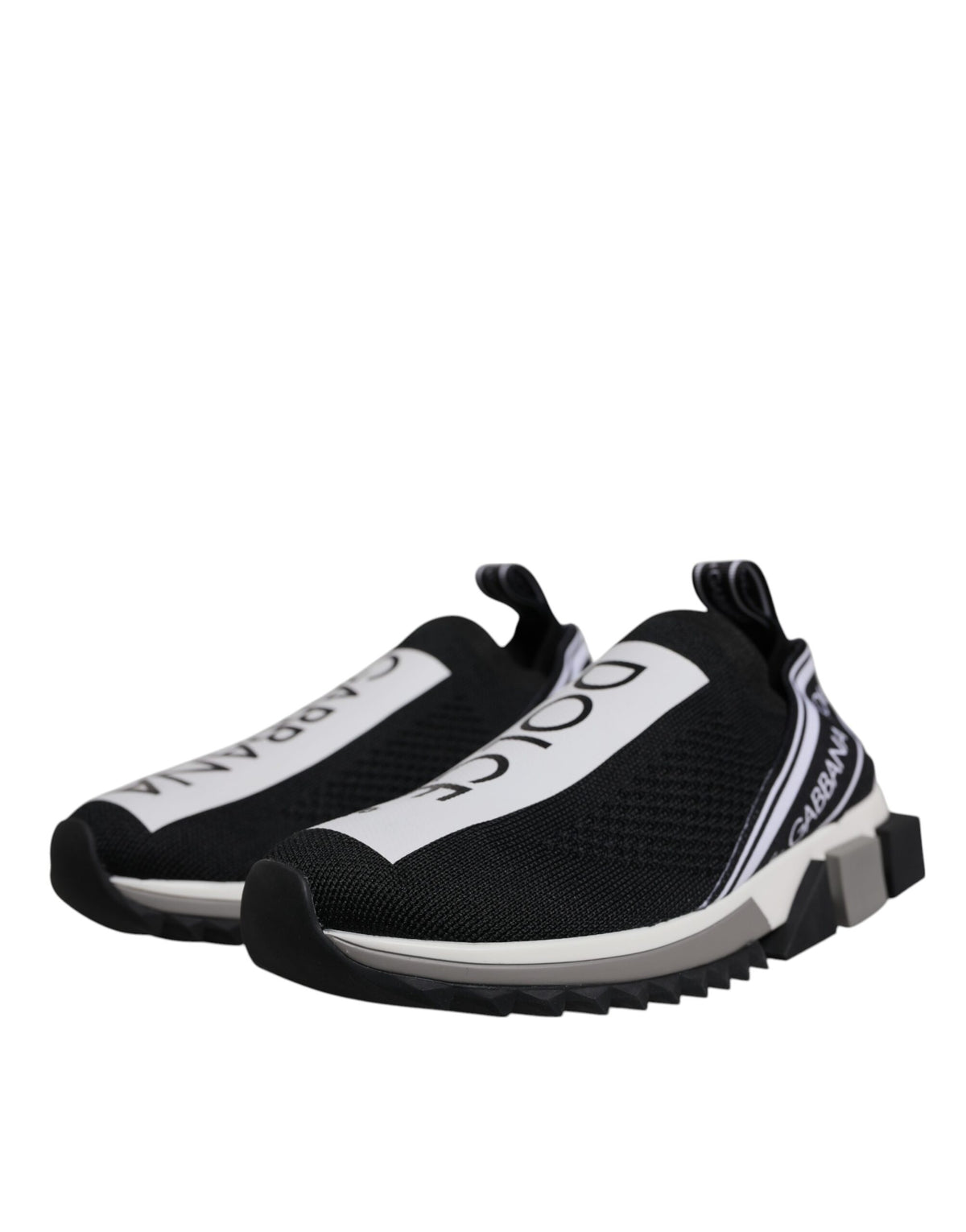 Dolce & Gabbana Black and White Sorrento Slip-On Sneakers