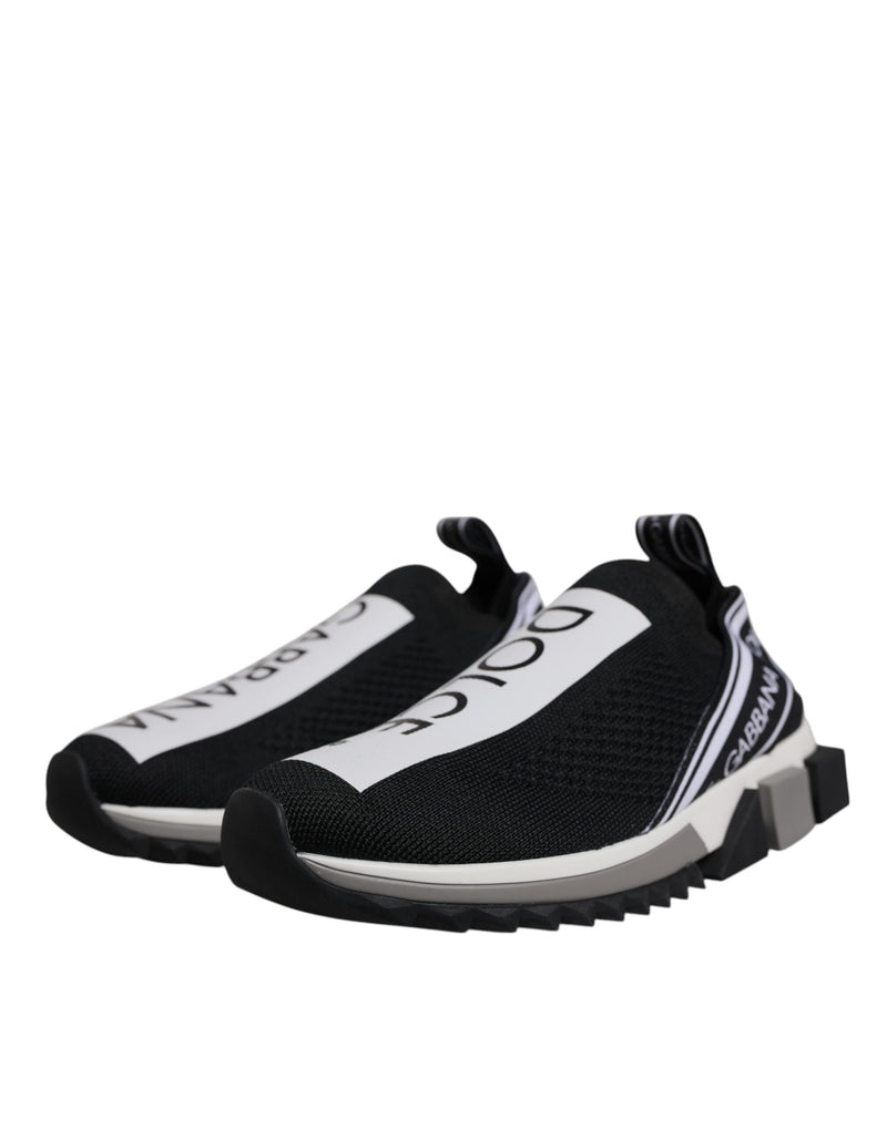 Dolce & Gabbana Black and White Sorrento Slip-On Sneakers