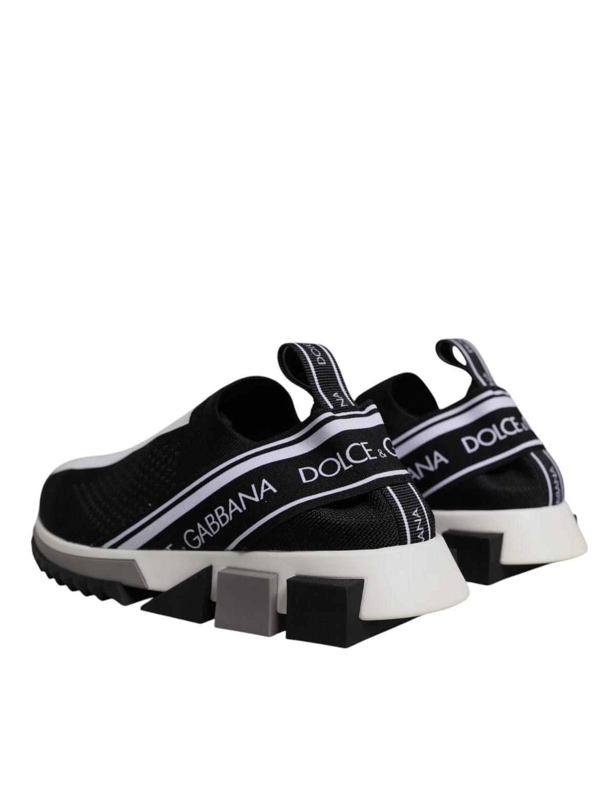 Dolce & Gabbana Black and White Sorrento Slip-On Sneakers
