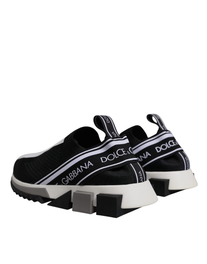 Dolce & Gabbana Black and White Sorrento Slip-On Sneakers
