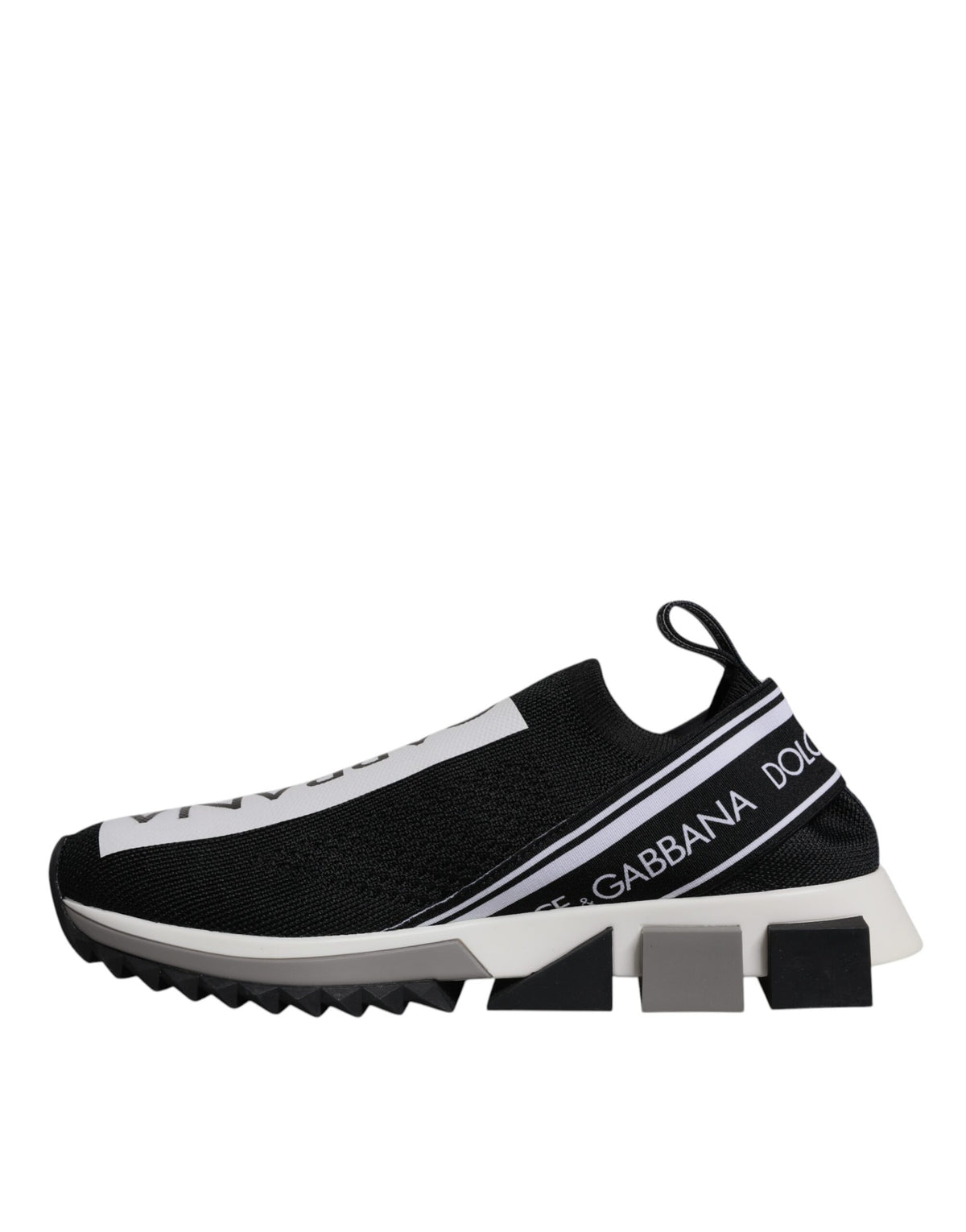 Dolce & Gabbana Black and White Sorrento Slip-On Sneakers