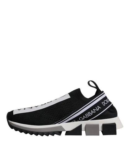 Dolce & Gabbana Black White Slip On Sorrento Sneakers Shoes