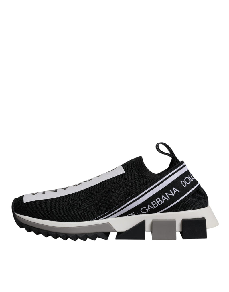 Dolce & Gabbana Black and White Sorrento Slip-On Sneakers