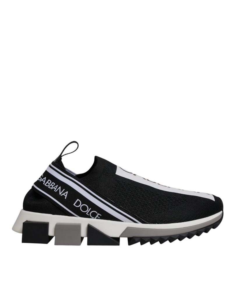 Dolce & Gabbana Black and White Sorrento Slip-On Sneakers