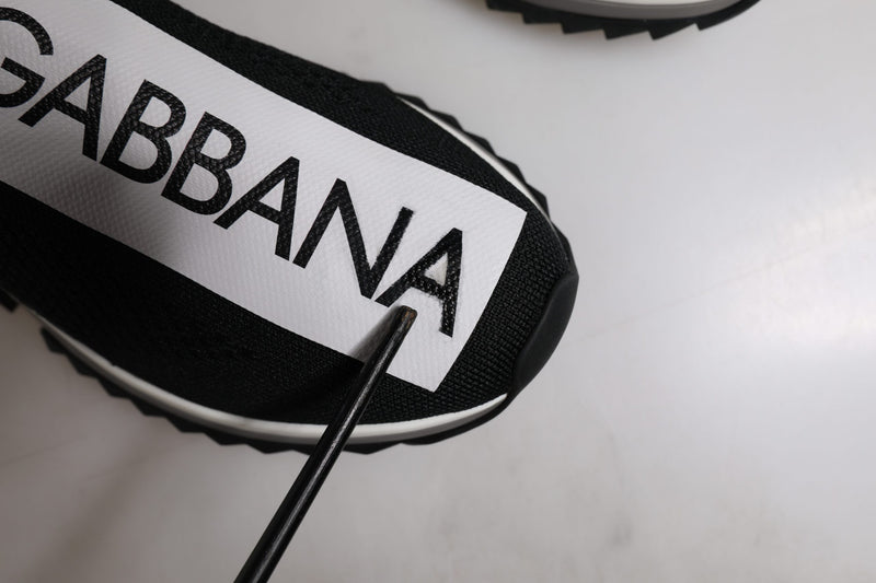 Dolce & Gabbana Black and White Sorrento Slip-On Sneakers