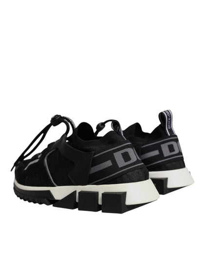 Dolce & Gabbana Black Mesh Sorrento Trekking Sneakers Shoes