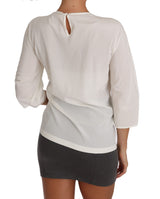 Chemisier/T-shirt Dolce &amp; Gabbana en soie blanche #dgfamily