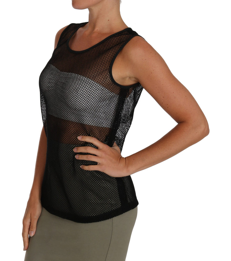 T-shirt Dolce &amp; Gabbana en résille noire transparente