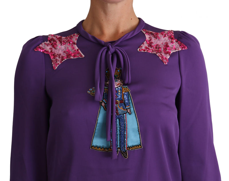 Chemisier violet Dolce &amp; Gabbana Prince Fairy Tale Top orné