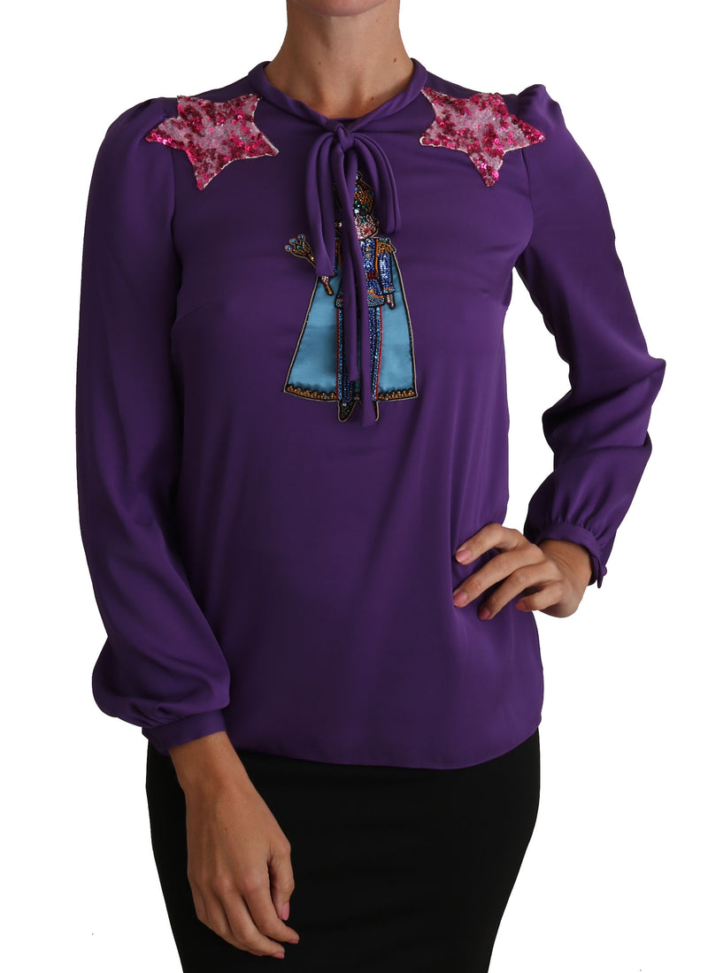 Chemisier violet Dolce &amp; Gabbana Prince Fairy Tale Top orné
