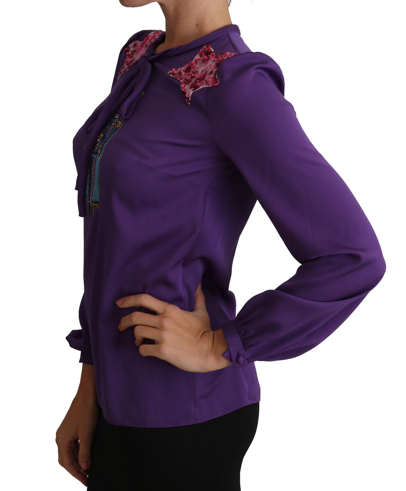 Chemisier violet Dolce &amp; Gabbana Prince Fairy Tale Top orné
