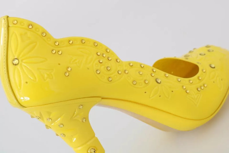 Dolce & Gabbana CINDERELLA Yellow Crystal Heels