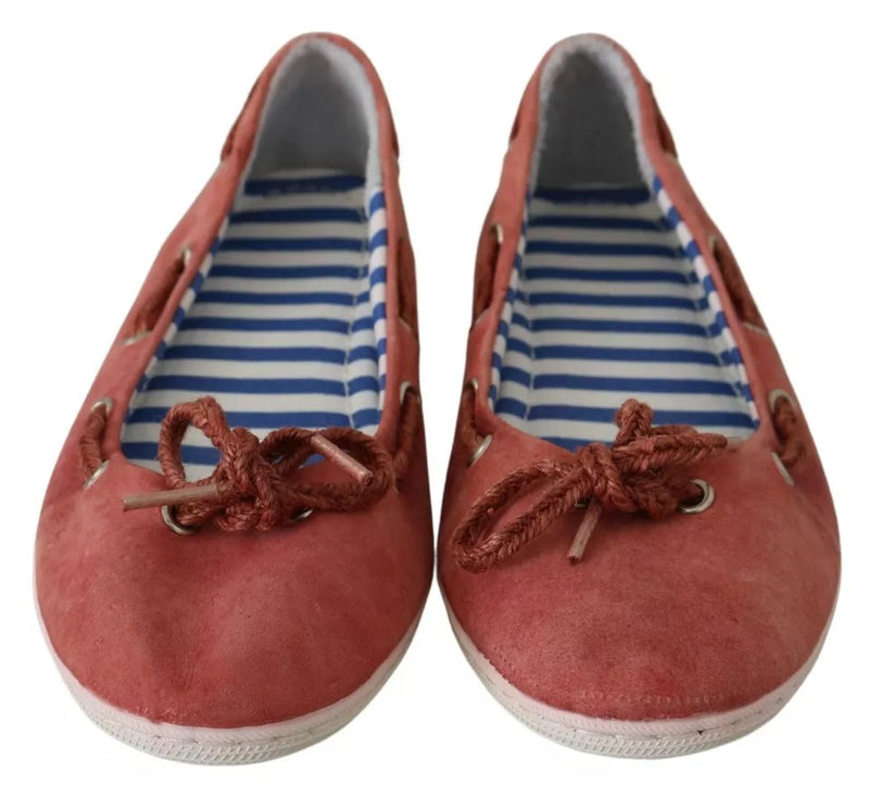 Pantofola D'Oro Scarlet Red Blue Stripe Flat Slip-On Shoes