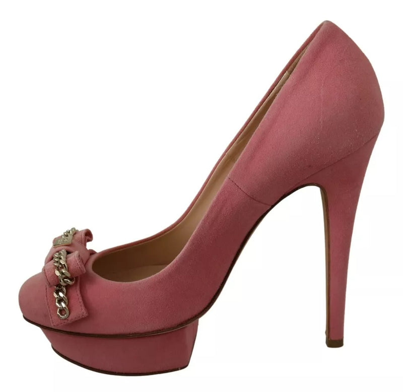 Elisabetta Franchi Pink Bow Stiletto Heel Pumps