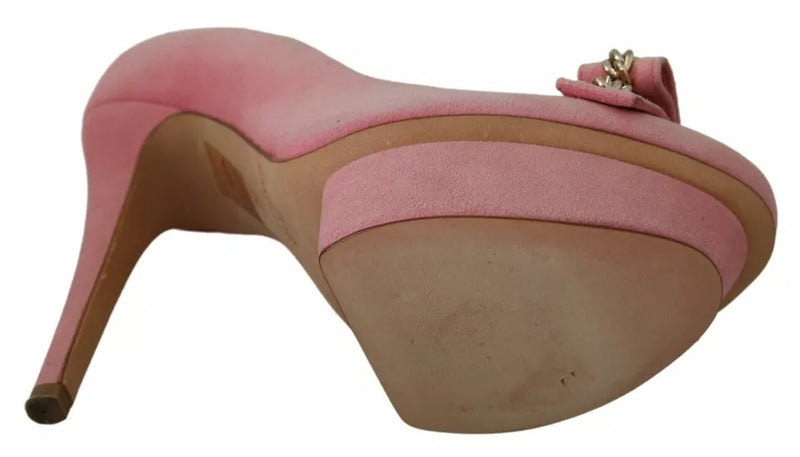 Elisabetta Franchi Pink Bow Stiletto Heel Pumps