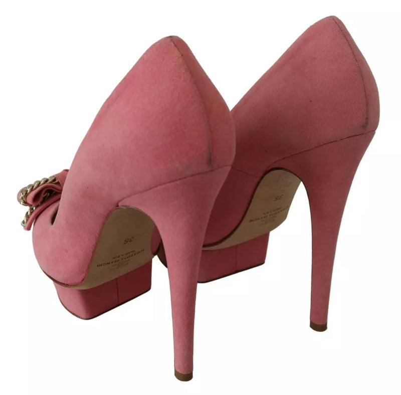 Elisabetta Franchi Pink Bow Stiletto Heel Pumps