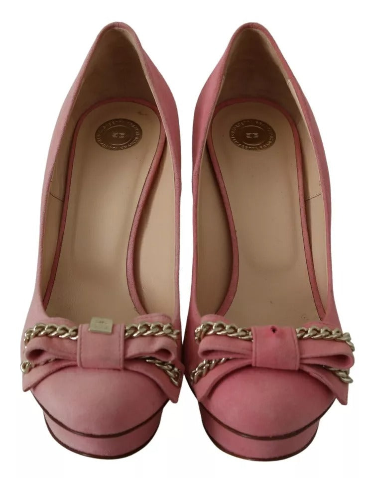 Elisabetta Franchi Pink Bow Stiletto Heel Pumps