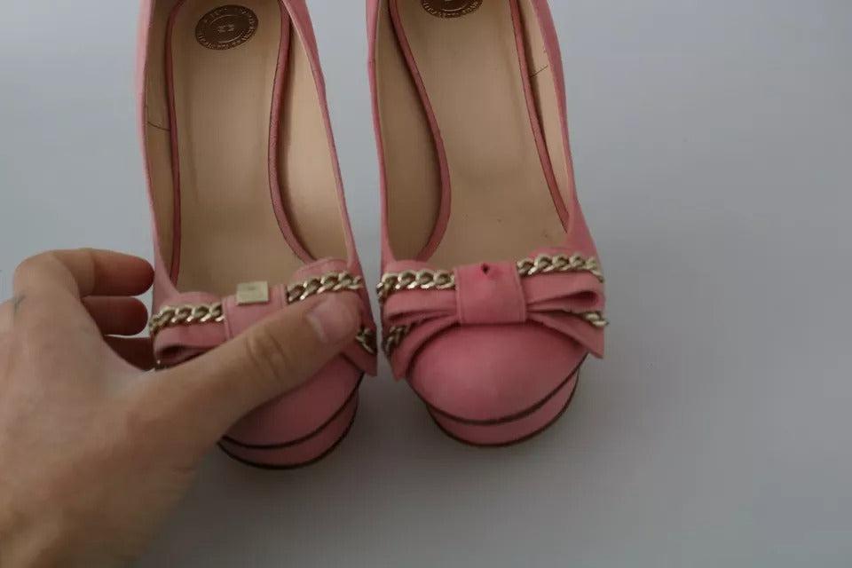 Elisabetta Franchi Pink Bow Stiletto Heel Pumps